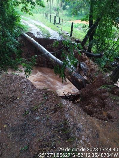 Prefeitura De Virmond registra inúmeros pontos críticos, causados pelas chuvas